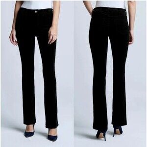 L’Agence Women's Jeans Stevie Velvet Straight High Rise Pants Noir Black size 29